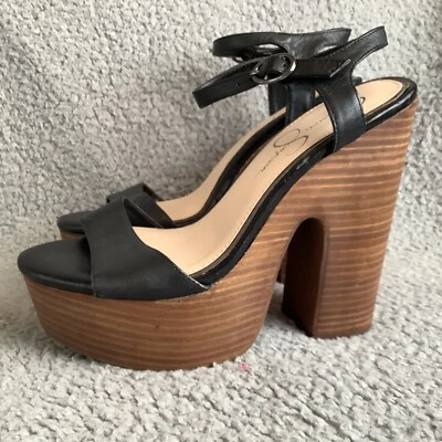 Zapatos de plataforma Jessica Simpson Whirl para mujer 8,5 tiras sandalia tacones bloque Foto 1 de 4