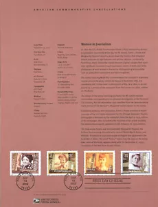 #0231 37c Women Journalist #3665-3668a Souvenir Page - Picture 1 of 1