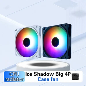 CPU Fan 4PIN PWM Silent Chassis Fan Infinite Mirror Light Sync Case Cooler Fan - Afbeelding 1 van 16