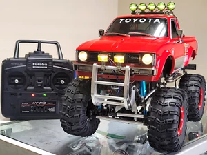 Tamiya 1/10 R/C Toyota Hilux Pick Up Truck+ Futaba + MFC-02 LED Light Sound Unit - Picture 1 of 23