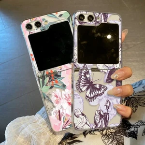 For Samsung Galaxy Z Flip6 Flip5 Flip4 3 ShockProof Slim Flowers Hard Case Cover - Picture 1 of 19