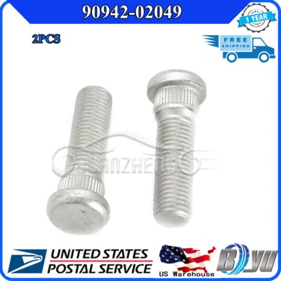 90942-02049 Juego de pernos de cubo de rueda de 2 piezas aptos para TOYOTA TACOMA TUNDRA LEXUS Foto 1 de 4
