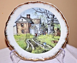 SPRING RAINS Collector Plate FRANK M. HAMILTON, Gold Trim JAPAN Wall Vintage - Picture 1 of 3