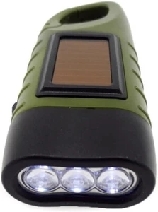 🔥🔥BABALI Hand Crank Solar Powered Flashlight LED Portable Dynamo Carabiner🔥🔥 - Picture 1 of 7