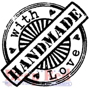 Deep Red Essentials Rubber Cling Stamp Handmade with Love Seal - Bild 1 von 1