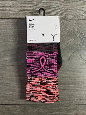 Calcetines de baloncesto Nike Elite Coach Kay Yow rosa negro para mujer talla pequeña nuevos Foto 1 de 2