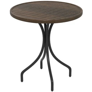 Outdoor Side Table Round Patio Table for Porch Distressed Brown - Picture 1 of 11