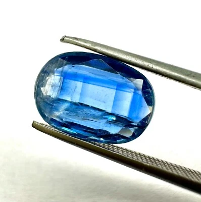Kyanite Sapphire Gemstone, Natural Kyanite Faceted  Loose Gemstone 3.5 Ct 12x8mm - Image 1 of 4
