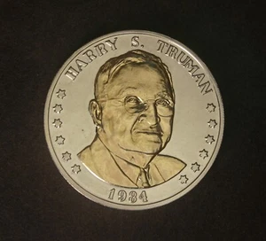 1884 - 1984 HARRY S. TRUMAN 100th ANNIVERSARY 1984 Silver-Plated Double-Eagle - Picture 1 of 2