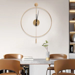 Swing Wall Clock Modern Design Silent Quartz Movement Elegant Living Room Decor - Picture 1 of 11