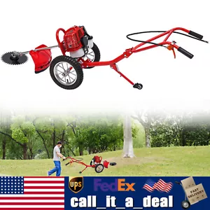 Garden Lawn Mower Trimmer Gasoline Brush Cutter Hand Push Type Grass Cutter Tool - Picture 1 of 22