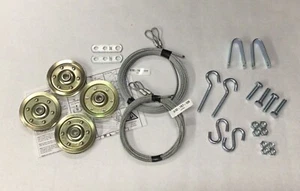Extension Spring Tune Up Kit 8' Garage Door Lift Cable Pulleys Sheaves Clips - Picture 1 of 1
