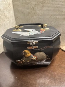 Vintage wooden octogon box purse Disney Dumbo - Picture 1 of 22