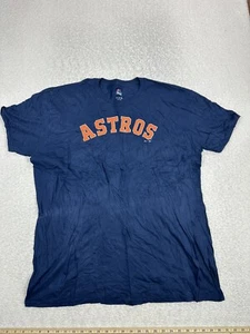 Majestic Houston Astros Mens T Shirt Size 2XL Blue Star Logo MLB Baseball Cotton - Picture 1 of 6