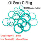 3.1mm Cross Section FKM Fluorine Rubber O-Rings 3.8-453.8mm ID Oil Seals O-Ring