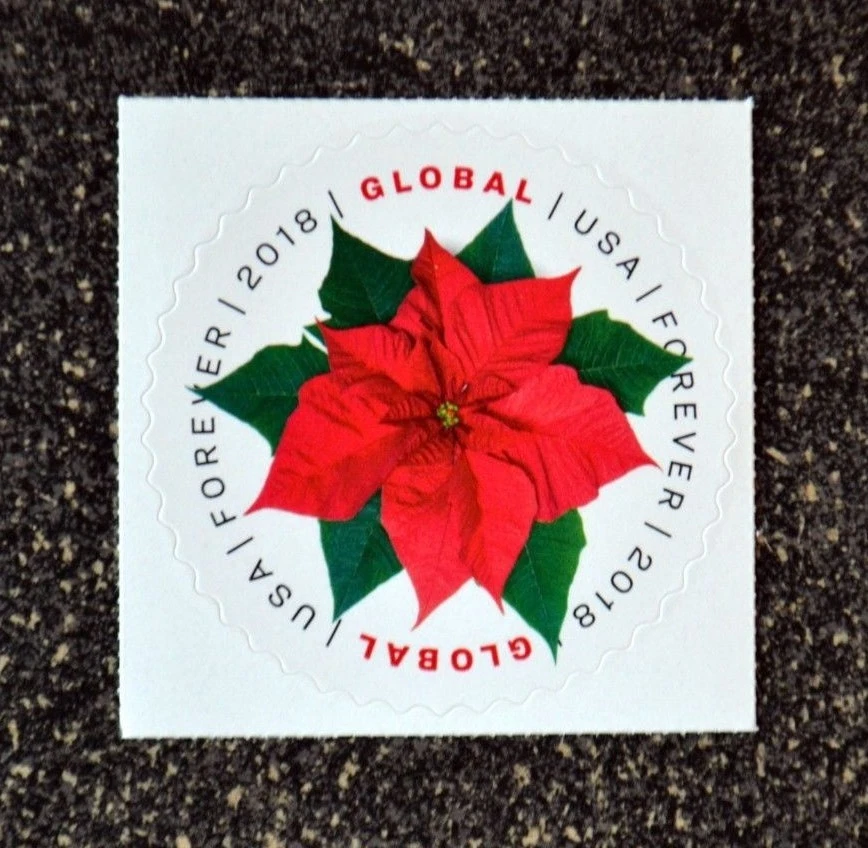 2018USA #5311 Global Forever Poinsettia Single Mint (international sase)Air Mail - Image 1 of 1