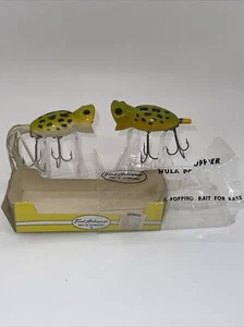 Fred Arbogast Hula Popper 750 E Topwater Fishing Lure 5/8oz. Frog Pat. lot Of 2 - Picture 1 of 15