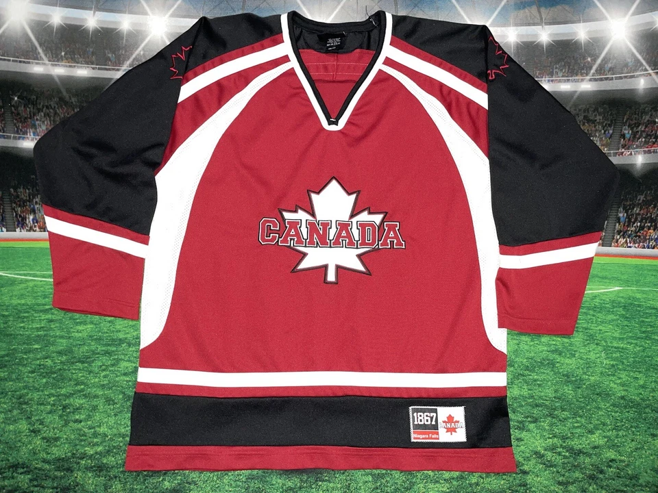 Camiseta Oficial Passport Canada Hockey Talla 2XL Cosida Canadá Foto 1 de 4
