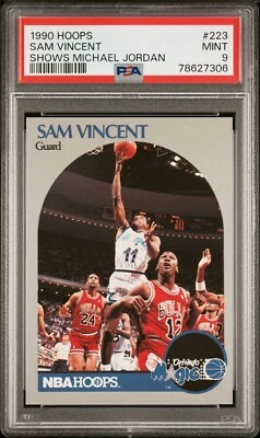 1990 Hoops #223 Sam Vincent Shows Michael Jordan wearing #12! RARE Card PSA 9 🔥 - Image 1 of 3