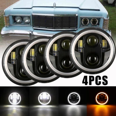 4X DOT 5.75" 5-3/4 LED Headlights DRL Angel Eyes Projector Lamp Bulb for Mercury - Image 1 of 4