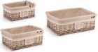 Small/Medium/Large Wicker Storage Basket With Cloth Lining Gift Hamper Organiser