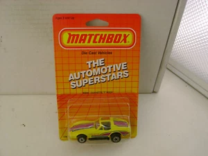 1987 MATCHBOX SUPERFAST MB 40 YELLOW CORVETTE W/SIDE PIPES & T-TOP ROOF NEW ON C - Picture 1 of 3