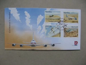 SWA NAMIBIA, cover FDC 2001, aviation aeroplanes, information leeflet inside - Picture 1 of 1