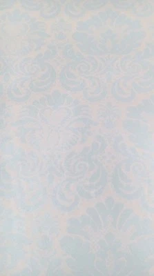 Papel Pintado Vintage Azul Claro Brillo Damasco Patrón Floral  Foto 1 de 2