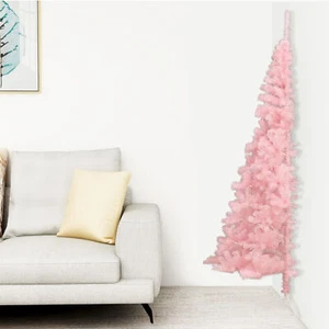 Artificial Half Christmas Tree with Stand 210 PVC K8E8 - Picture 1 of 9