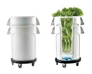 Restaurant Fresh Fruit Vegetable Storage White Bin with Lid & Cart Catering Pub - Picture 1 of 1
