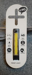 Luz LED frontal para bicicleta Knog Plus recargable, USB, portátil, para correr, negra - Imagen 1 de 7