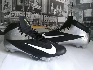 NIKE - 511335 Vapor Elite Hyperfuse -Football Cleats black Silver Metalic 13 - Picture 1 of 8