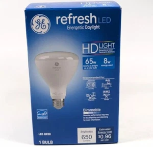 GE Refresh LED Daylight HD Light Bulb BR30 8W 65W Replacement 650 Lumen Dimmable - Picture 1 of 2