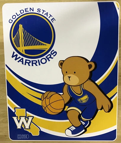 NBA Golden State Warriors Royal Plush Raschel Throw / Blanket 40"x50" Cover