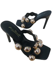 NEU!! Anne Michelle schwarze endlose 32 Sandalen 4" Absatz Größe 6 US - Bild 1 von 4