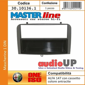 MASCHERINA RADIO 1 DIN ALFA 147 Q2 2005->2010 ADATTATORE CON CASSETTO ANTRACITE - Foto 1 di 2