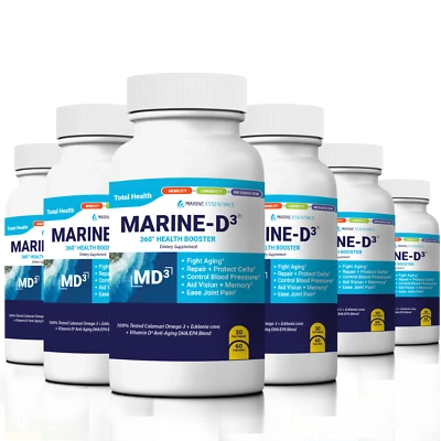 Marine Essentials | Marine-D3 | Antienvejecimiento | Omega-3 | 6 Botellas (360 Cápsulas) Foto 1 de 4