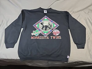 Vintage MLB Minnesota Twins 1991 World Series Mens LOGO 7 XL Black - Picture 1 of 5