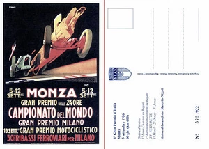 AUTODROMO DI MONZA POSTCARD - s. limitata 579/922. 6° Gran Premio d'Italia 1926 - Foto 1 di 1