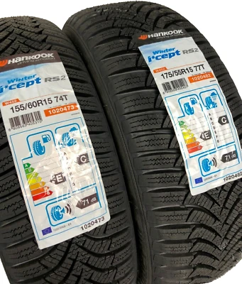 Winterreifen smart fortwo 451 Hankook W452 155 60 + 175 55 R15 vier Stück NEU - Bild 1 von 4