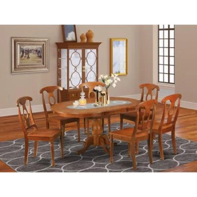 7  Pc  Dining  room  set-Oval  Dining  Table  with  Leaf  and  6  Chairs - Image 1 of 4