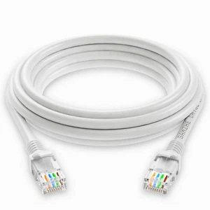 50FT Cat5E PoE IP Camera NVR Ethernet Cable Outdoor/Indoor RJ45 Jacks Cord Wire - Picture 1 of 2