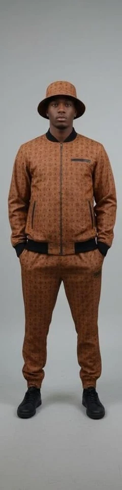 黑色 Friday Sale MCM 皮革田径套装男式设计师豪华套装棕色 — 第 1/4 张图片