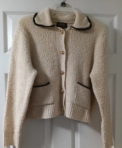 Truth by Republic Damen-Cardigan elfenbeinfarben schwarz mit Knopfleiste Größe Large  - Bild 1 von 7