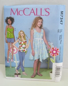 McCall's 7347 Easy Tops, Dress, Shorts & Pants Pattern Girls' 10 1/2 - 16 1/2 UC - Picture 1 of 3