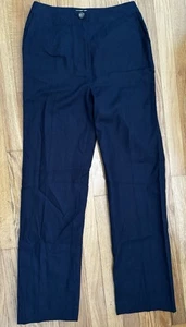 Boden Damen blau marineblau gerades Bein Hose Trousers Leinen Größe 8L - Bild 1 von 10