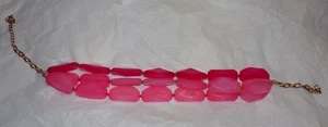 Collana di perline vintage grossa finta 3 fili grossa 2 tonalità di rosa - Foto 1 di 8