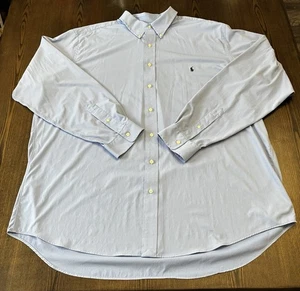 Ralph Lauren Shirt Men's 2XLT Long Sleeve Button Down Blue Performance Shirt - Picture 1 of 7