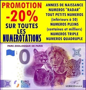 ***N°4444*** TRES RARE NUMERO QUADRUPLE / BILLET 0 € / 0 € SCHEIN / UEBR 2023-5 - Picture 1 of 1