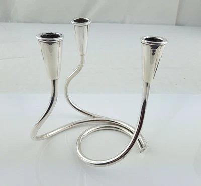 VINTAGE MID 20TH CENTURY SILVER PLATE CANDELABRA BY CARL CHRISTIANSEN DENMARK - Image 1 of 4